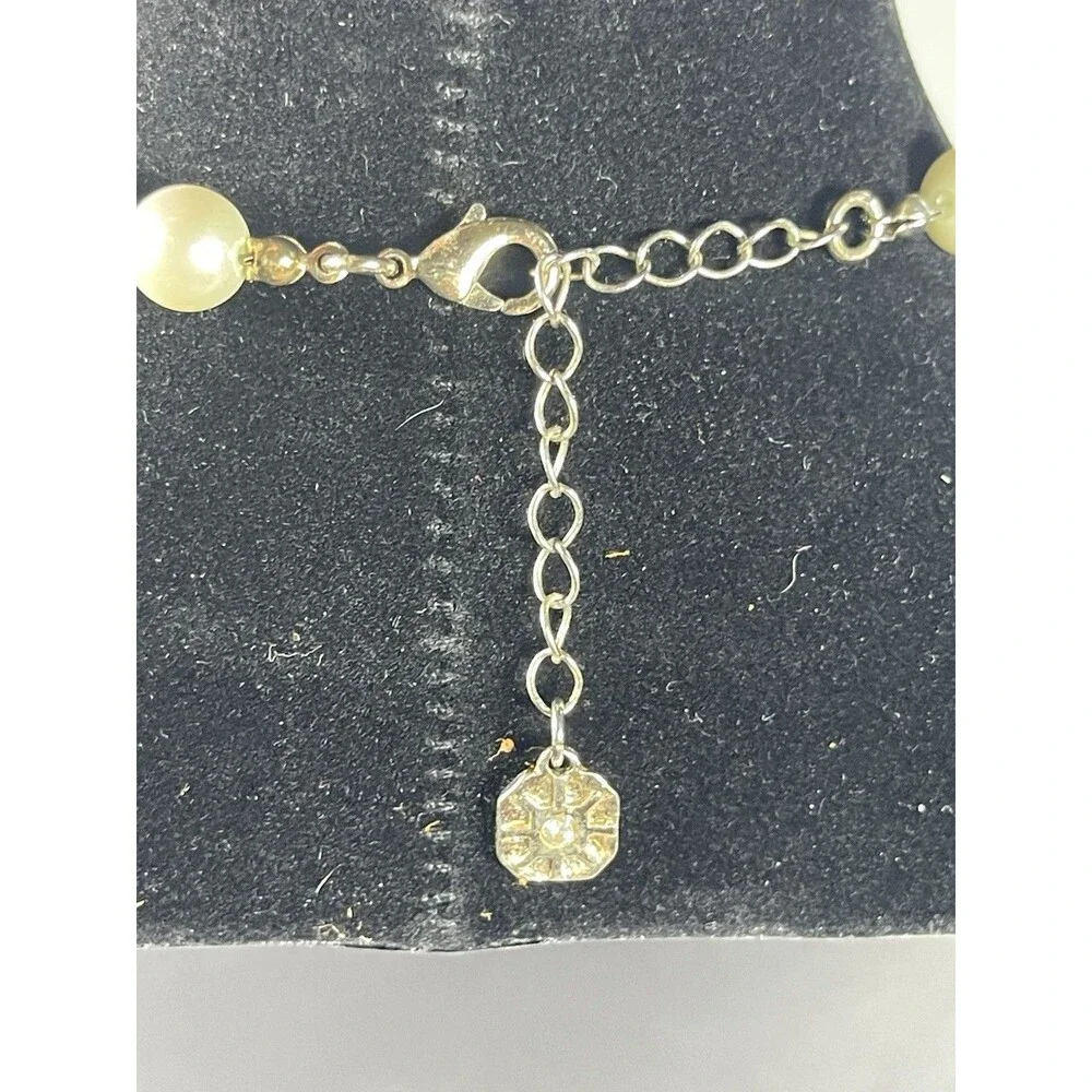 Vintage Style Faux Pearl & Gold Tone Bead Chunky Statement Necklace 18